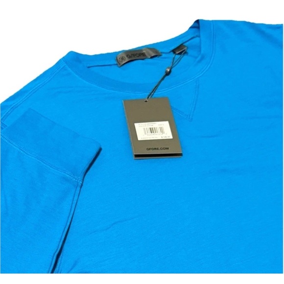 NWT G/Fore Luxe Crewneck Mid layer LongSleeve Mens Large Blue Golf‎ - Picture 1 of 9